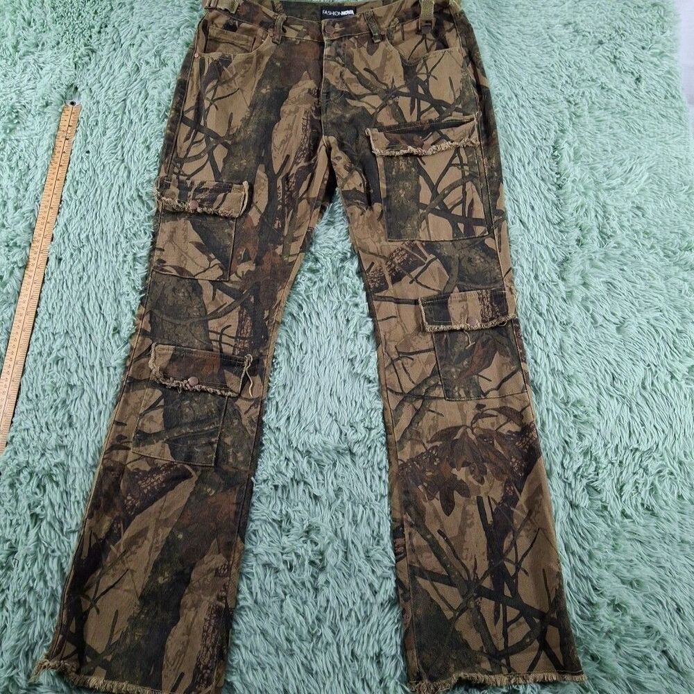 Fashion Nova Camo Pants 13 Camouflage Cargo Womens Boot Cut